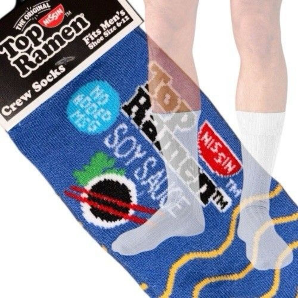 Top Rame Noodles Soap Crazy Socks Mens Size 6-12 Crew Novelty Gift Funny Women